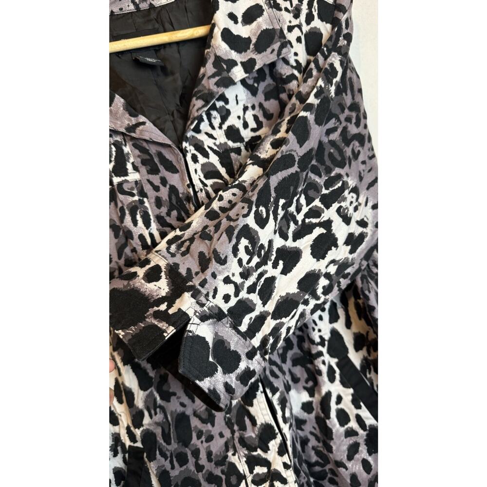 Maggie Barnes Black Gray Animal Leopard Print Jacket 1X - Picture 7 of 9